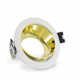 Support spot basse luminance rotatif Orientable doré rond Ø80 mm