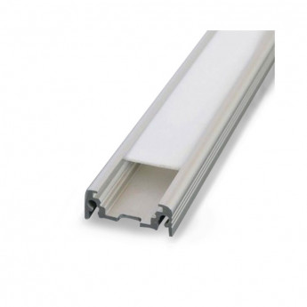 Profile Plat Aluminium Brut 2m pour bandeaux LED 14,4mm