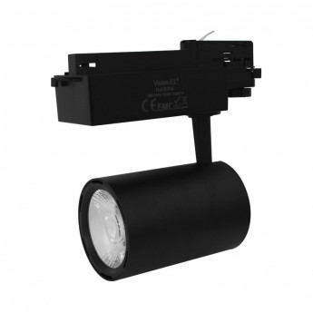 Vision-EL 78343 Spot LED sur Rail Noir 40W 3000°K Ø 95 mm Aluminium/Verre 40 W