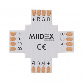 Connecteur X Bandeaux LED 12V / 24V 10mm RGB à souder