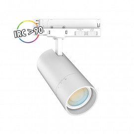 Spot LED sur Rail avec Adaptateur 3 allumages Blanc 10/15/20W CCT Angle ajustable