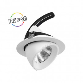 Spot LED Escargot Rond Inclinable et Orientable 30W 3000K IRC90