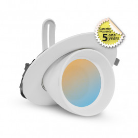 Spot LED Escargot Rond Inclinable et Orientable Blanc 38W CCT GARANTIE 5 ANS