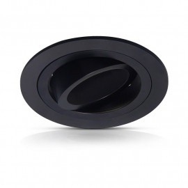 Support de spot rond aluminium Orientable noir Ø92 mm